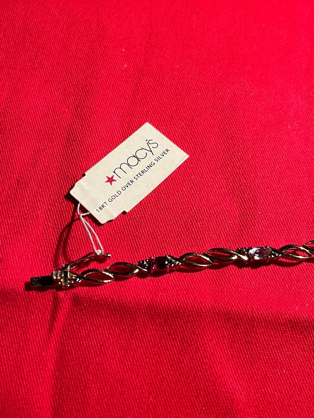 Macy's Silver-Tone Women's Bracelet with Genuine Diamond Tag